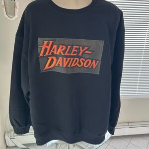 Gildan Black Sweatshirt with Orange Graphic 2XL. BIG & TALL